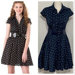 Bailey Blue Juniors Polka Dot Cap Sleeve Dress